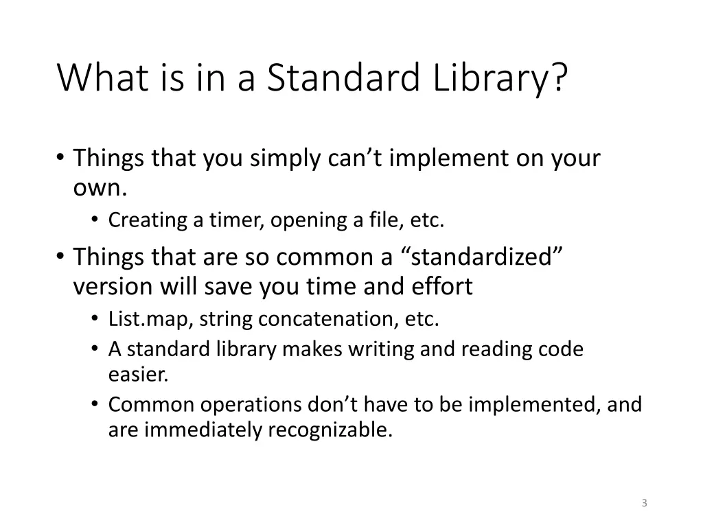 what is in a standard library