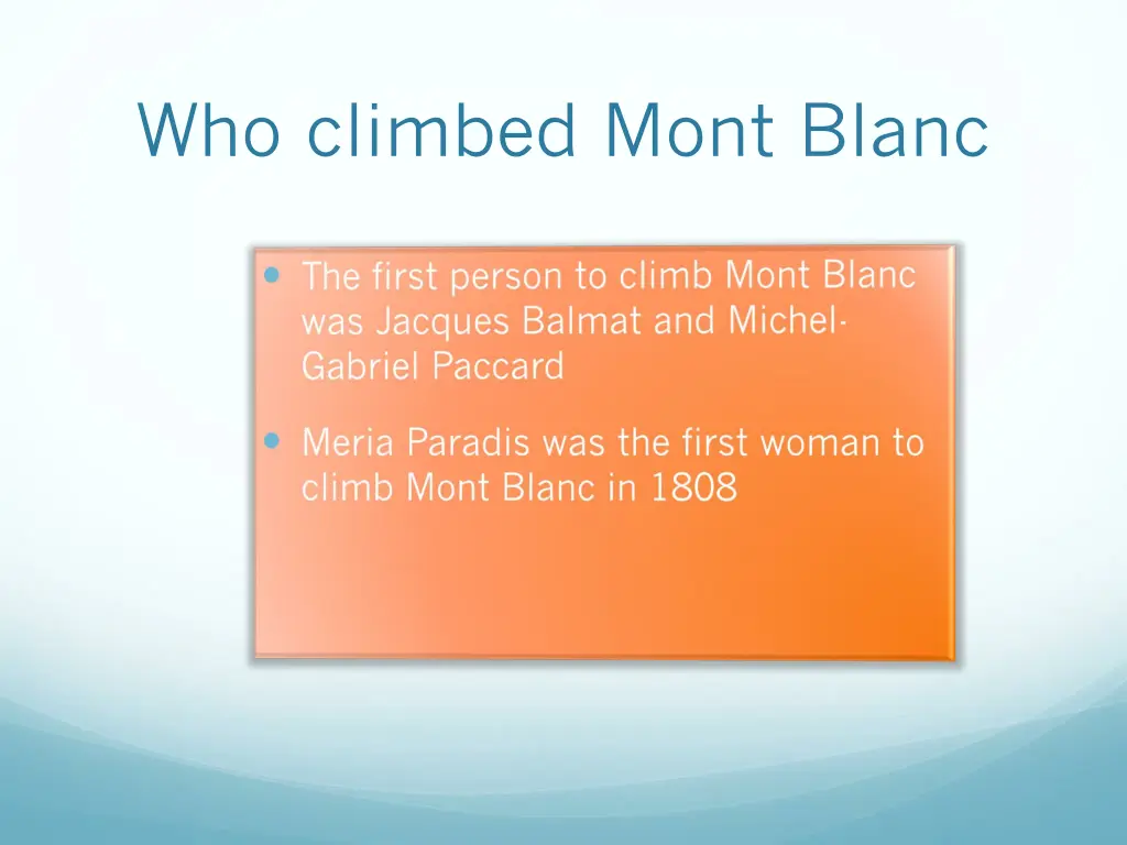 who climbed mont blanc