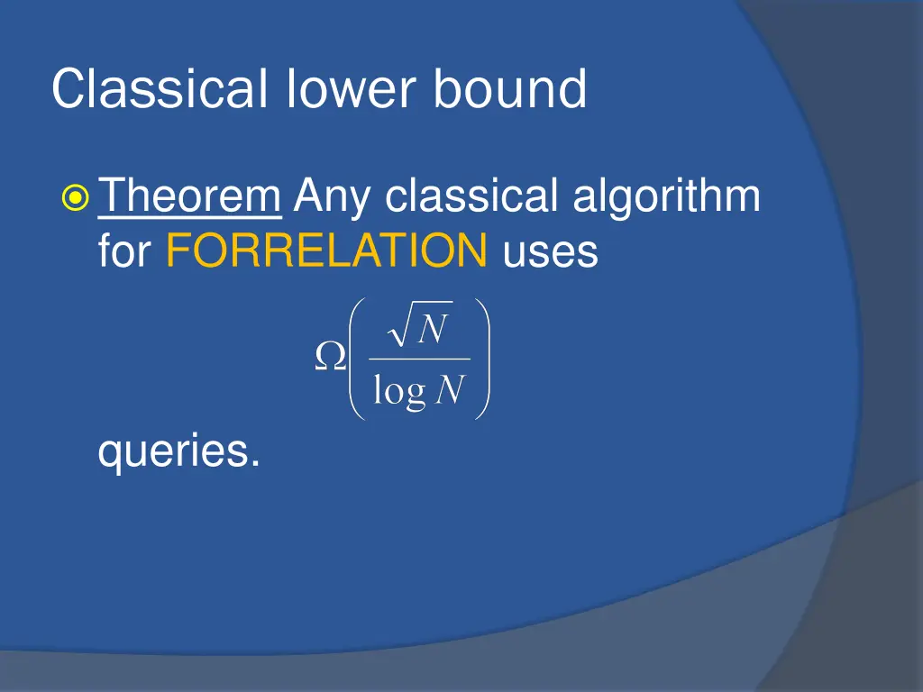 classical lower bound