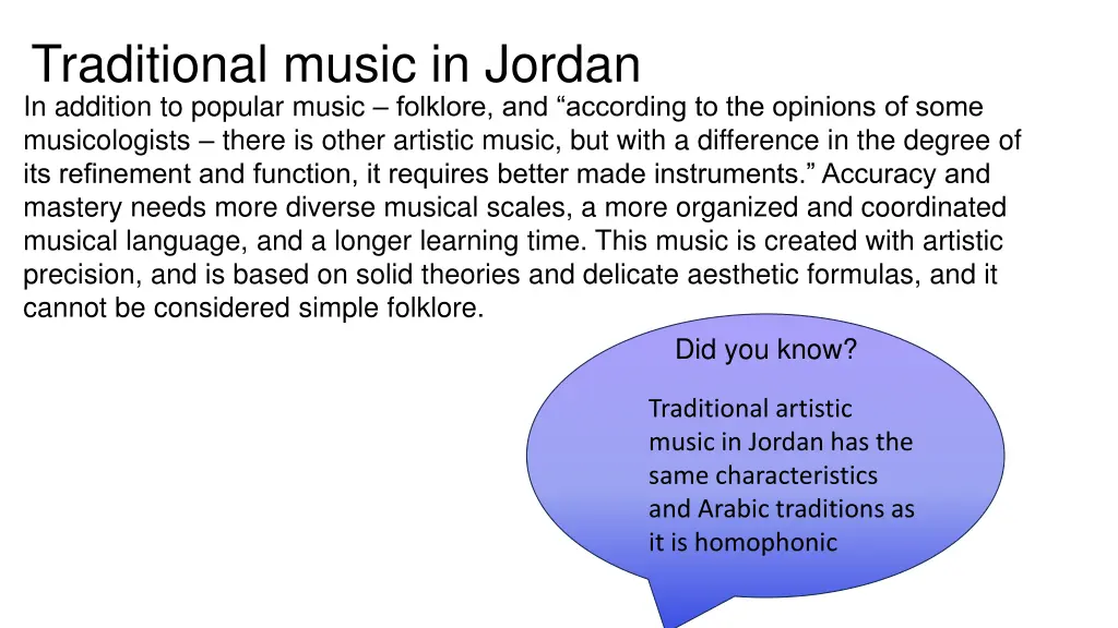 traditional music in jordan in addition