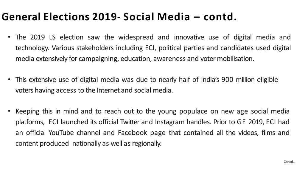 general elections 2019 social media contd