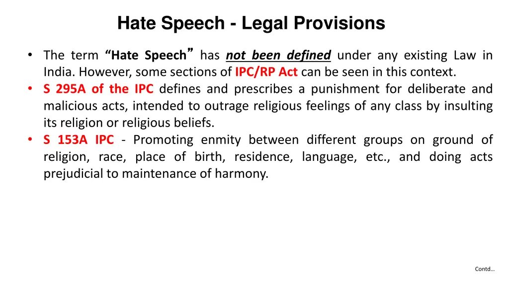 hate speech legal provisions