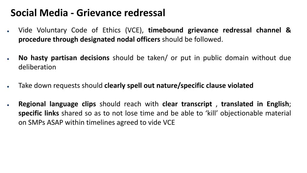 social media grievance redressal