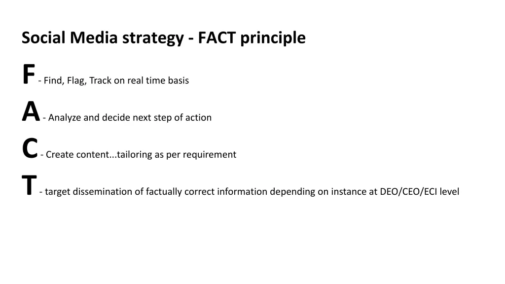 social media strategy fact principle f find flag