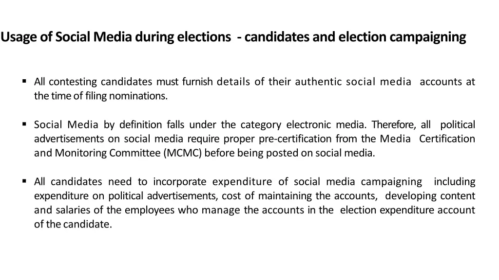 usage of social media during elections candidates
