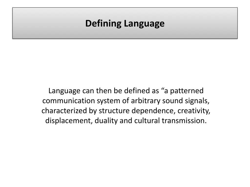 defining language