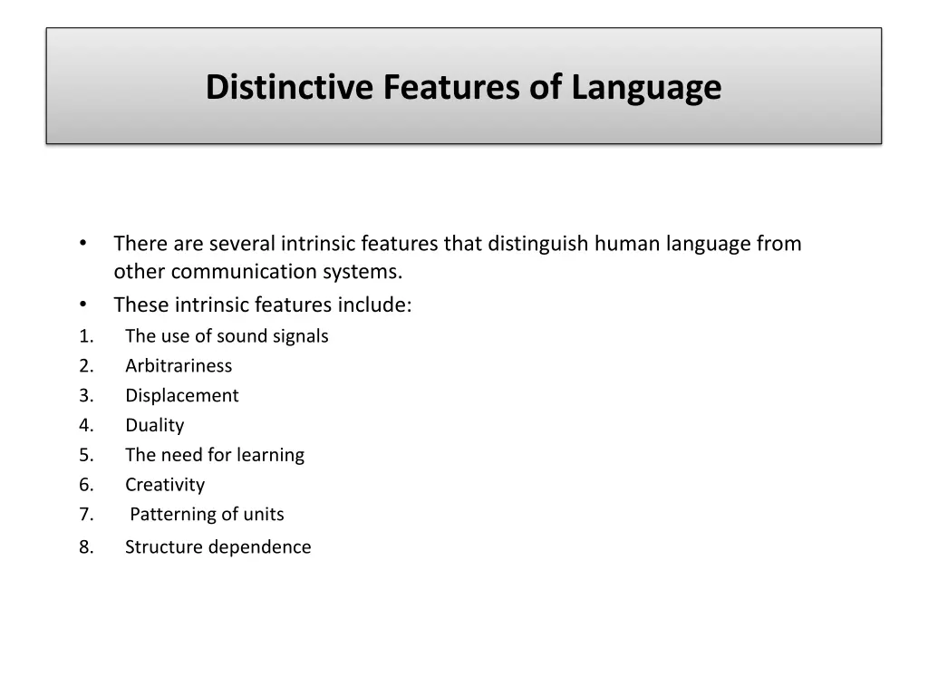 distinctive features of language