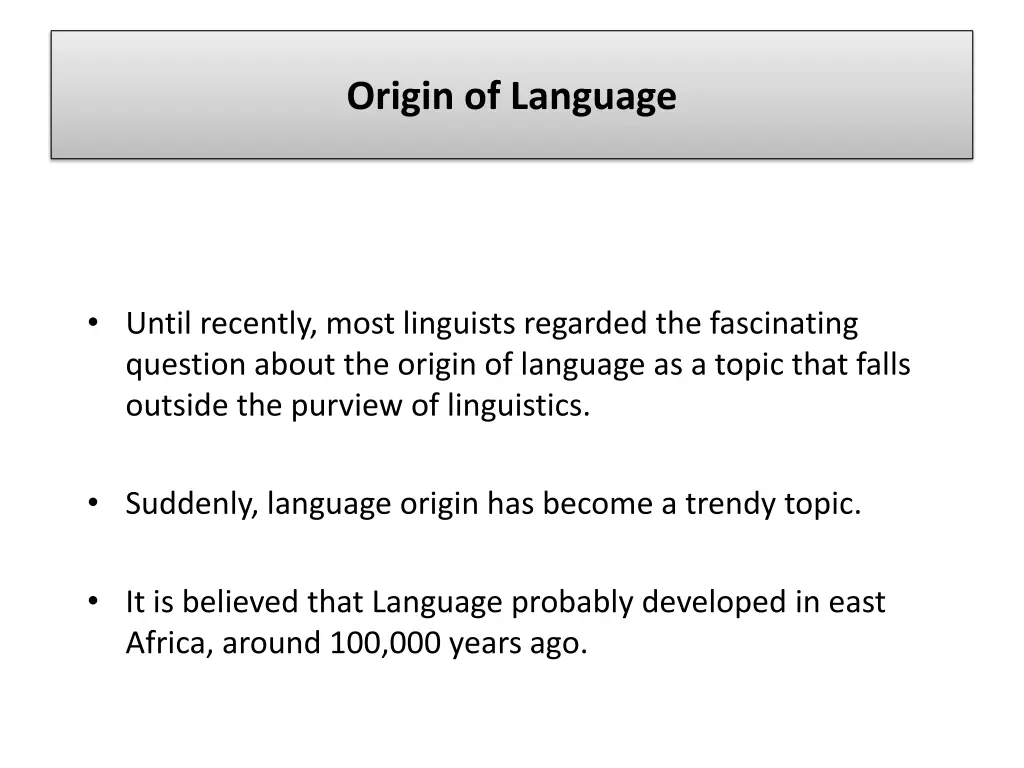 origin of language 1