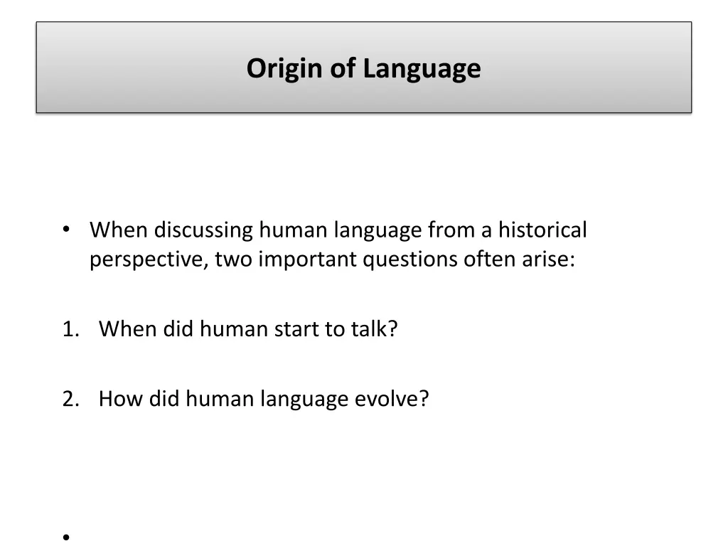 origin of language