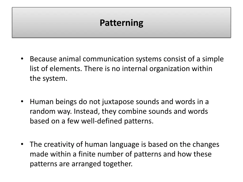 patterning