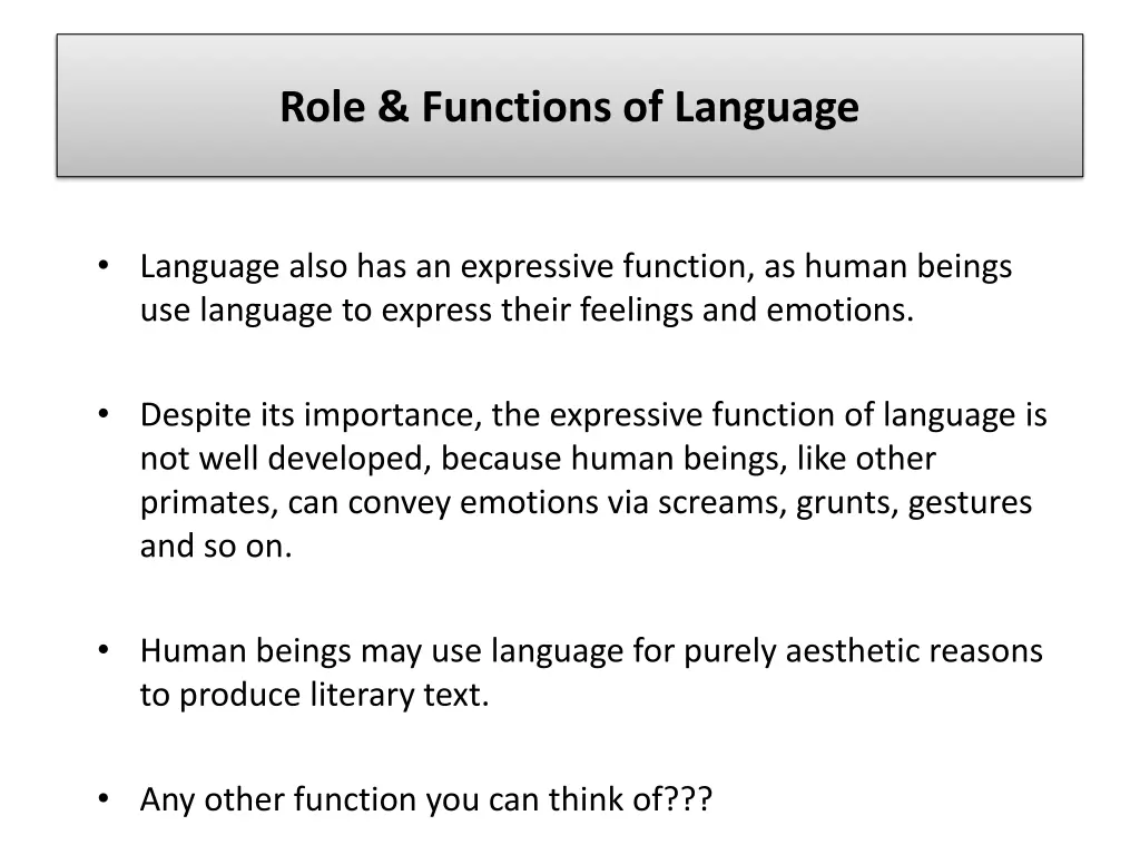 role functions of language 1