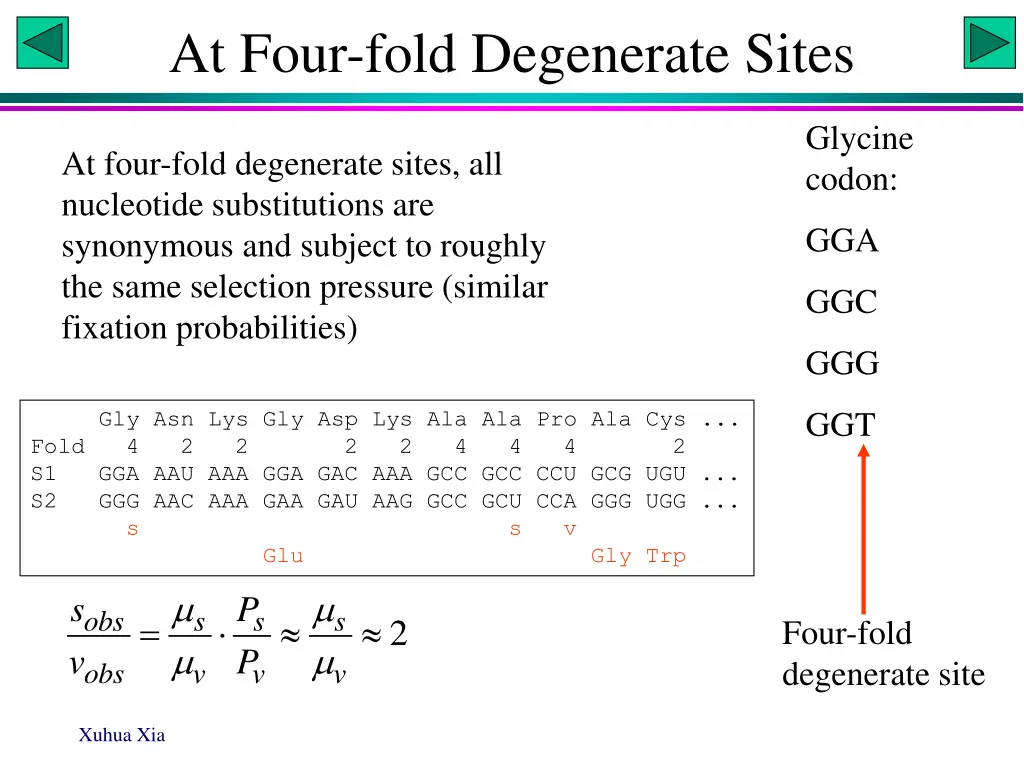 at four fold degenerate sites