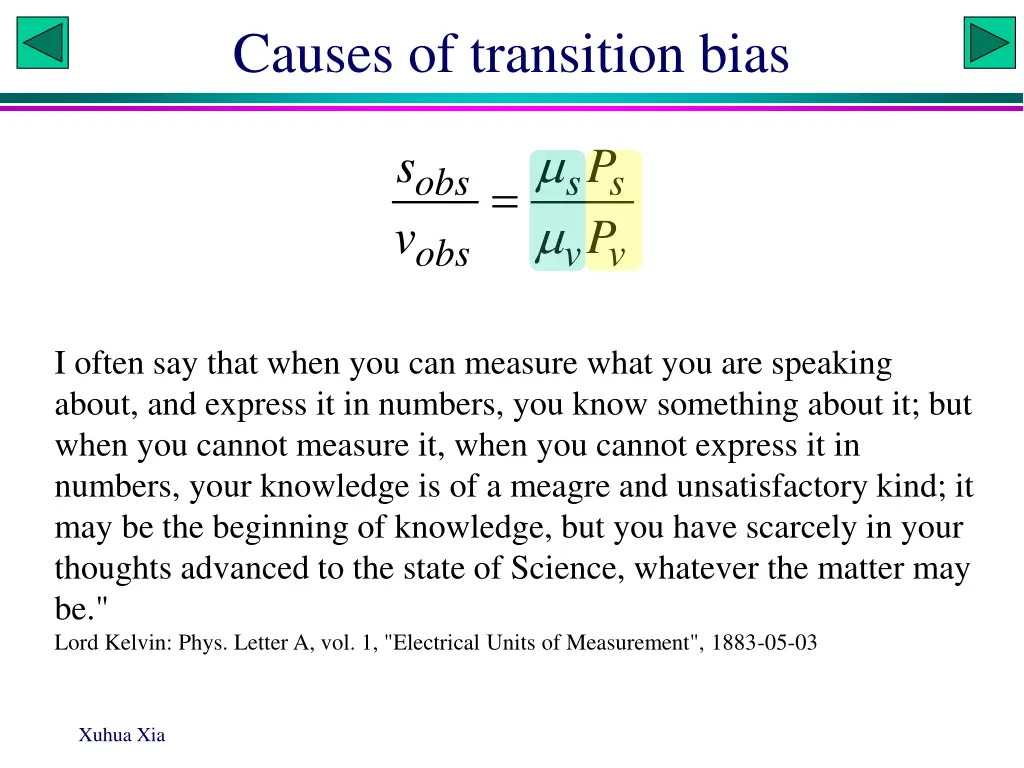 causes of transition bias