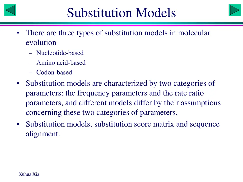 substitution models