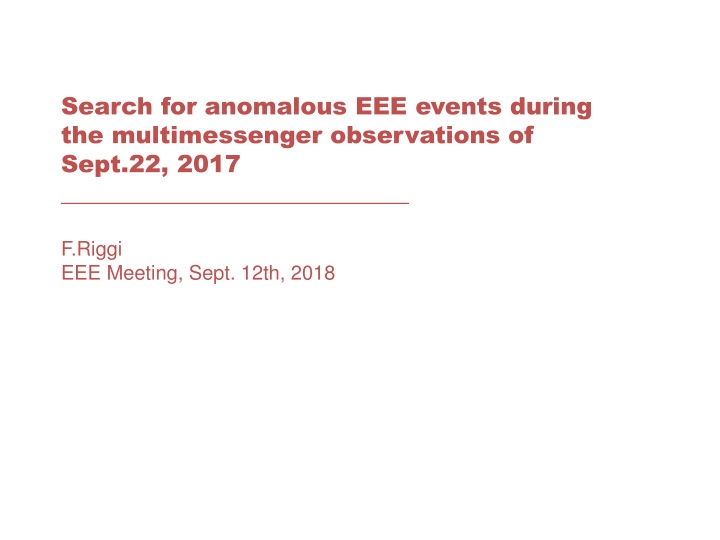 search for anomalous eee events during