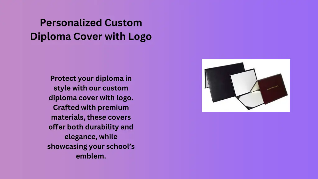 personalized custom diploma cover with logo