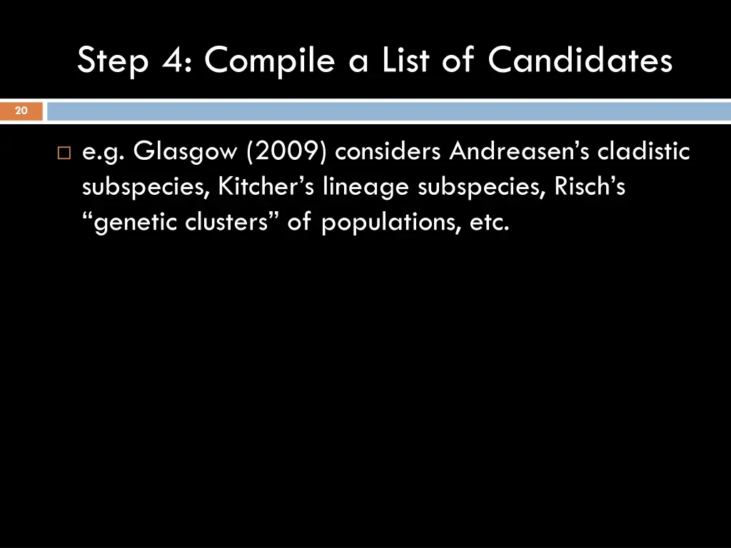 step 4 compile a list of candidates