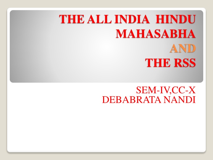 the all india hindu mahasabha