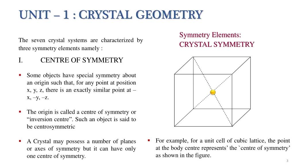 unit 1 crystal geometry 1