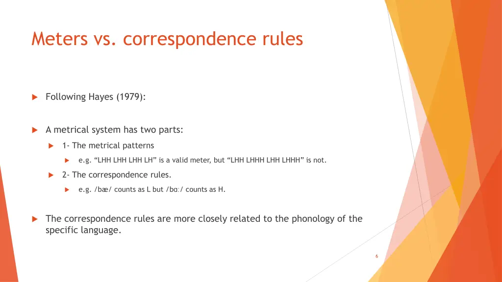 meters vs correspondence rules