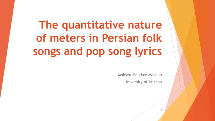 the quantitative nature of meters in persian folk