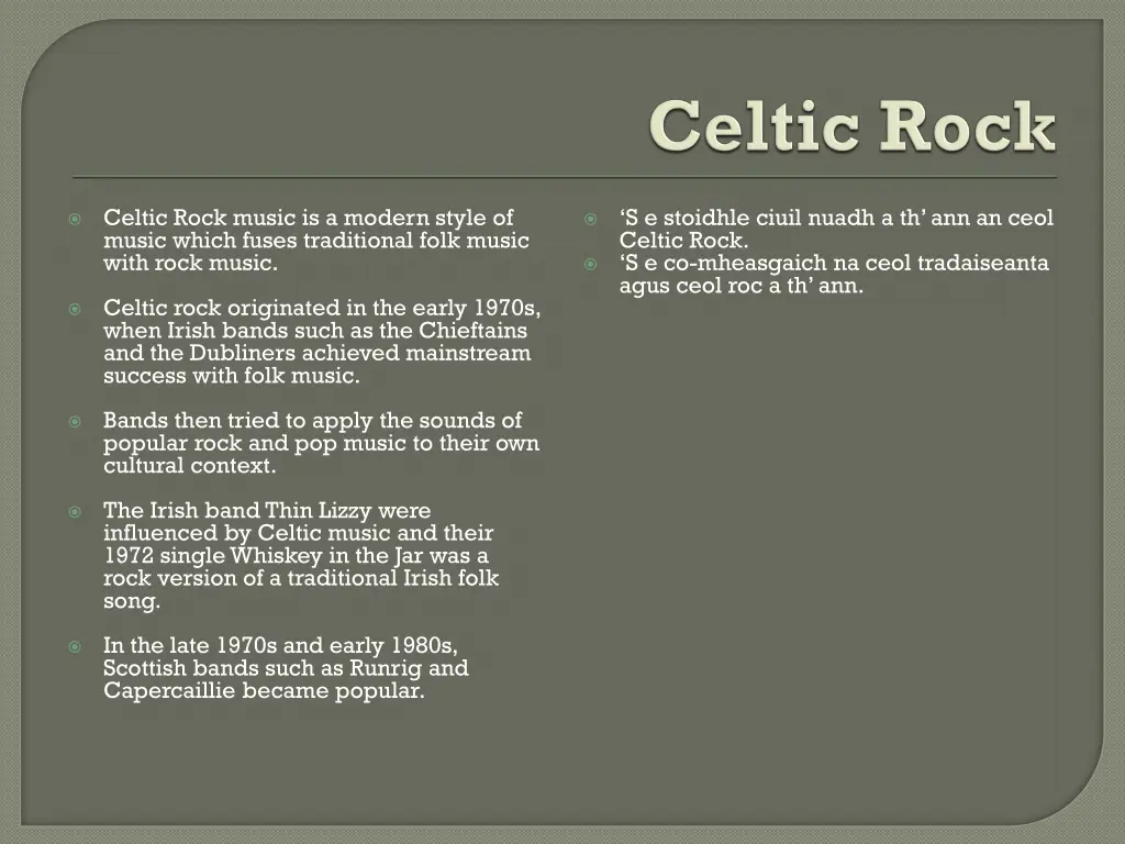 celtic rock music is a modern style of music