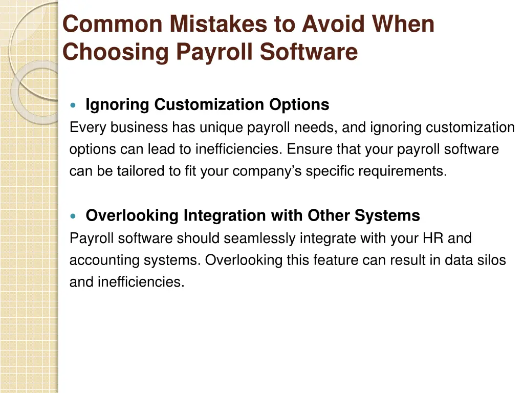 common mistakes to avoid when choosing payroll