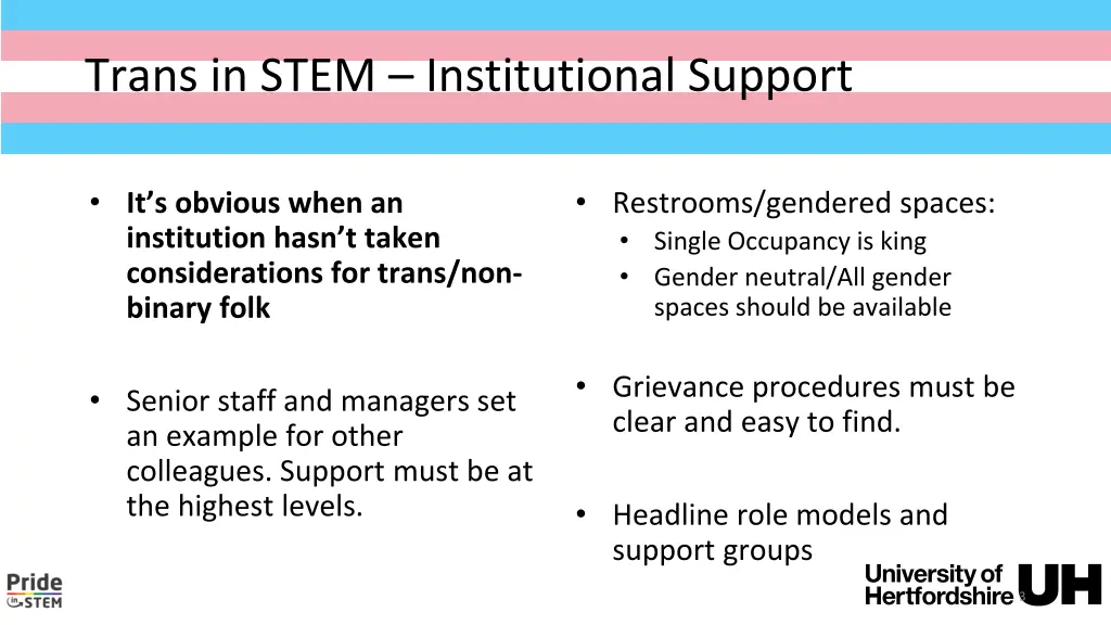 trans in stem institutional support