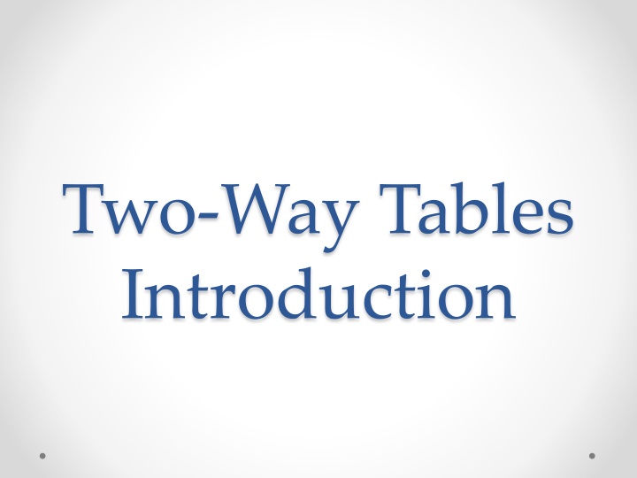 two way tables introduction