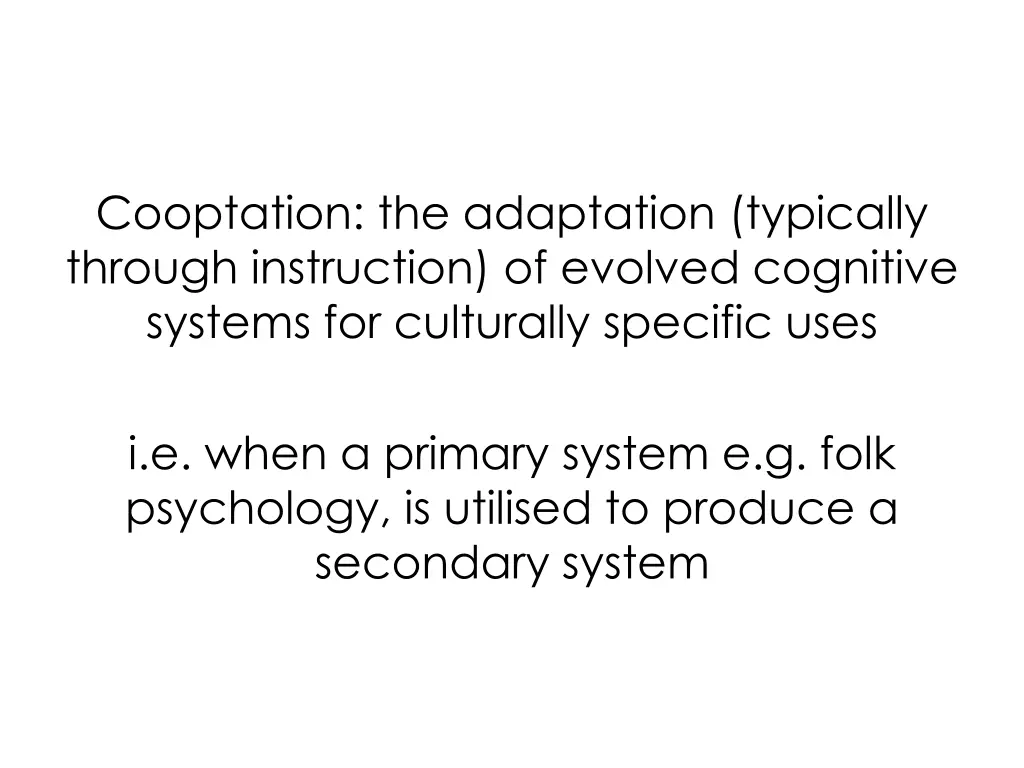 cooptation the adaptation typically through