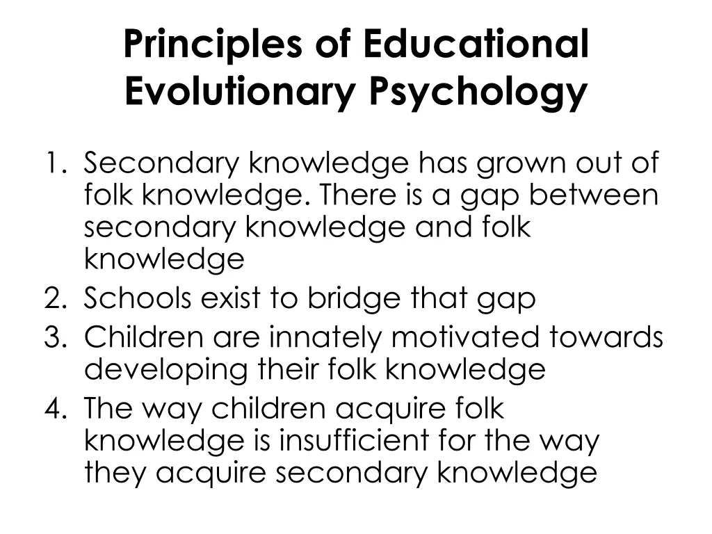 principles of educational evolutionary psychology