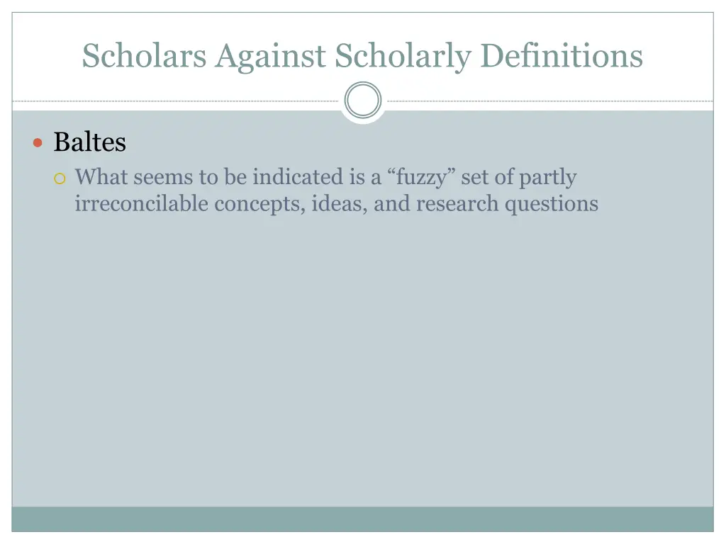 scholars against scholarly definitions