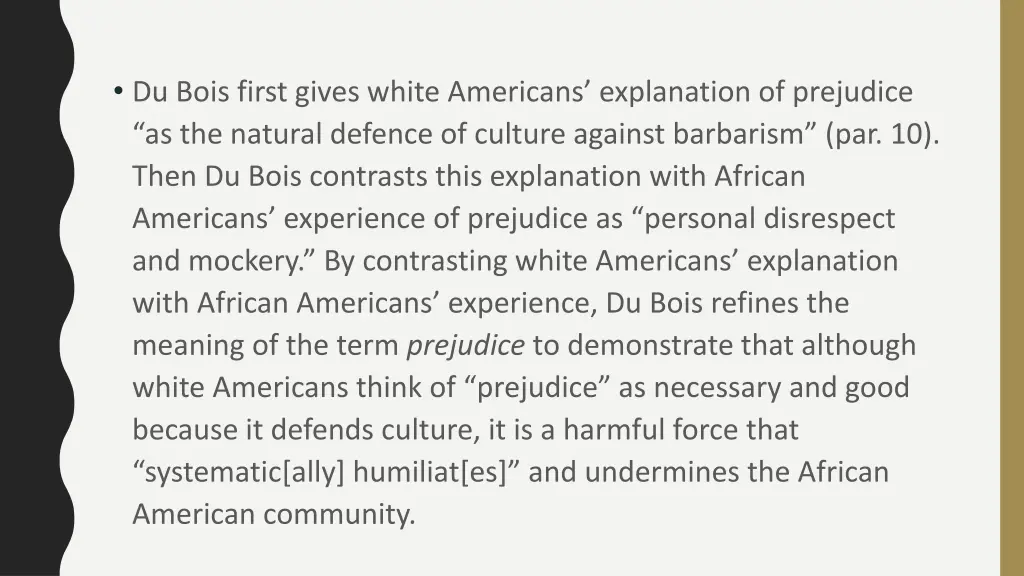 du bois first gives white americans explanation