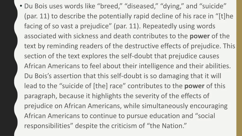 du bois uses words like breed diseased dying