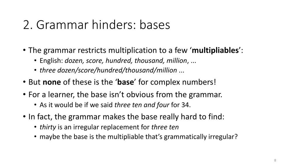 2 grammar hinders bases