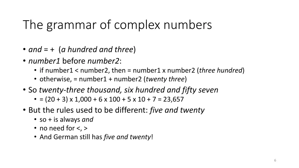 the grammar of complex numbers