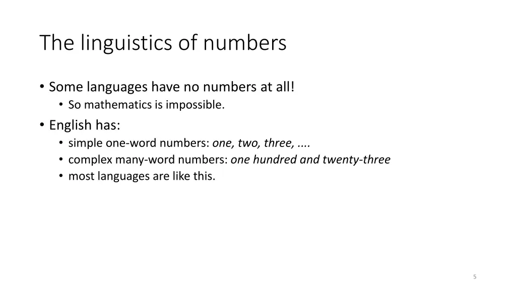 the linguistics of numbers