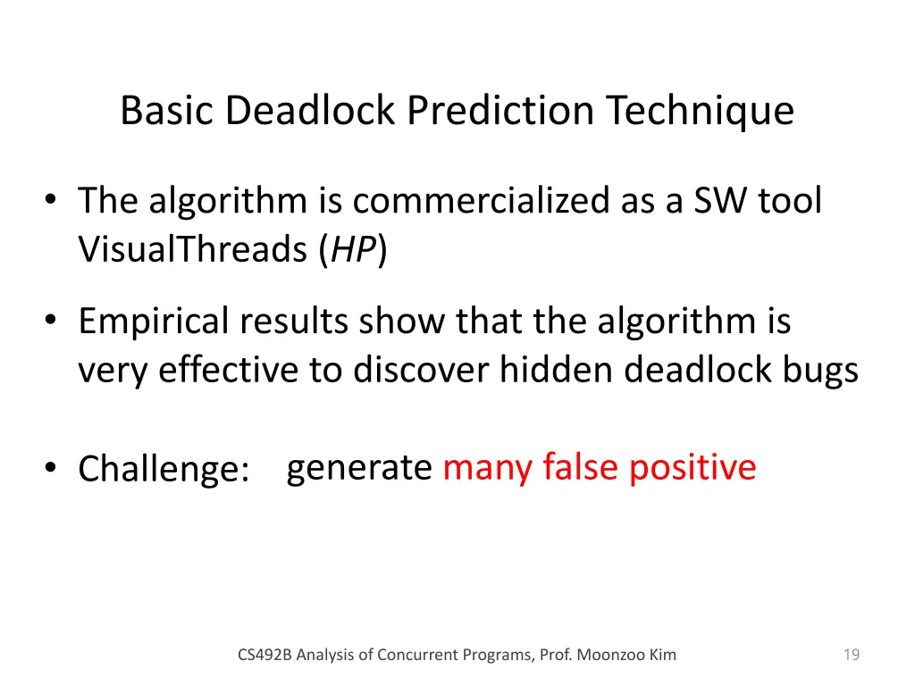 basic deadlock prediction technique 1