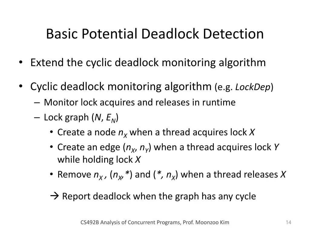 basic potential deadlock detection