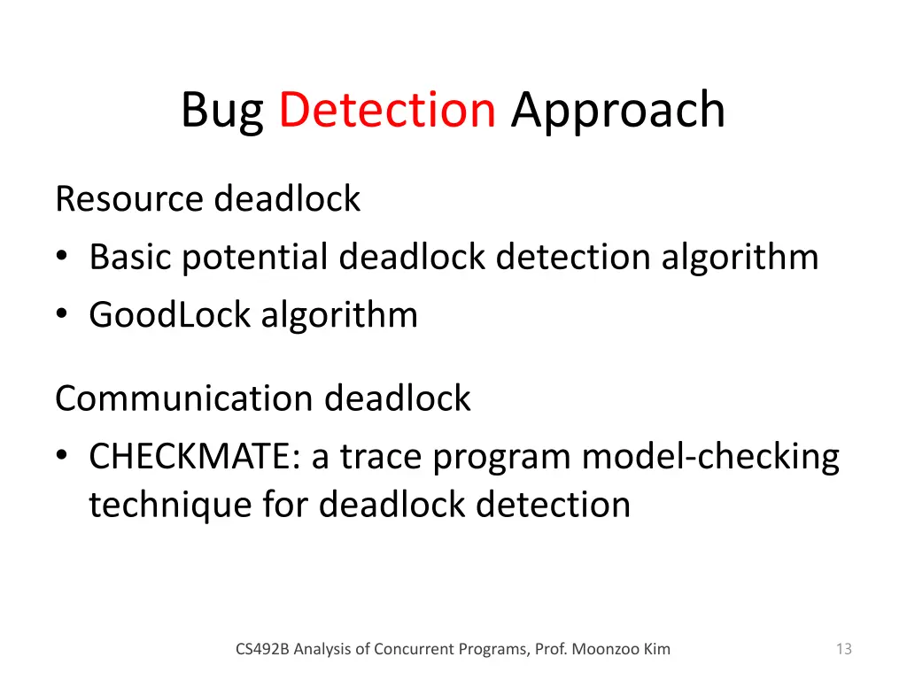 bug detection approach