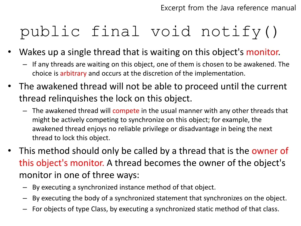 excerpt from the java reference manual 1