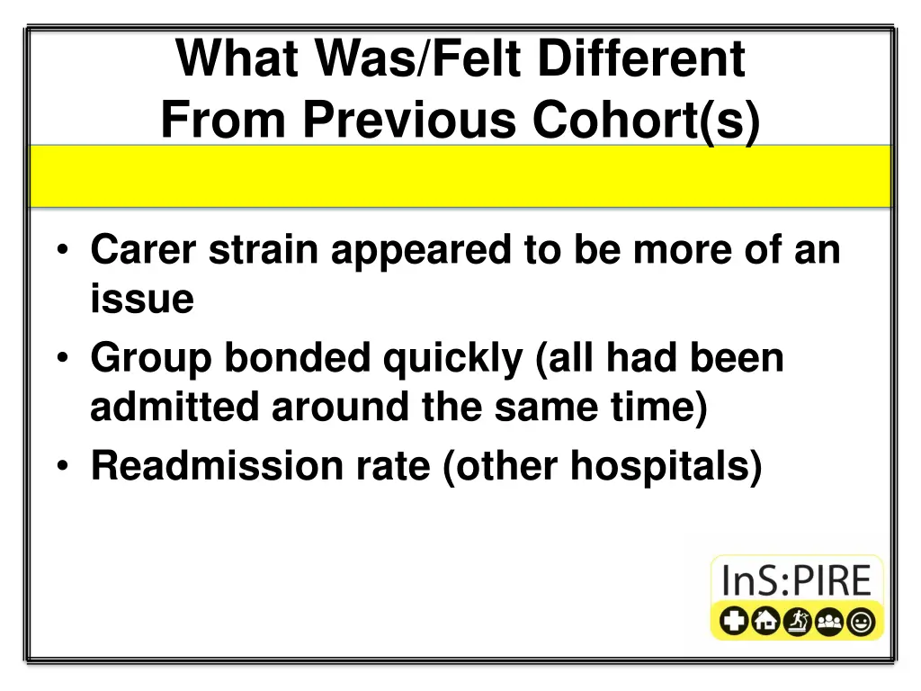 what was felt different from previous cohort s