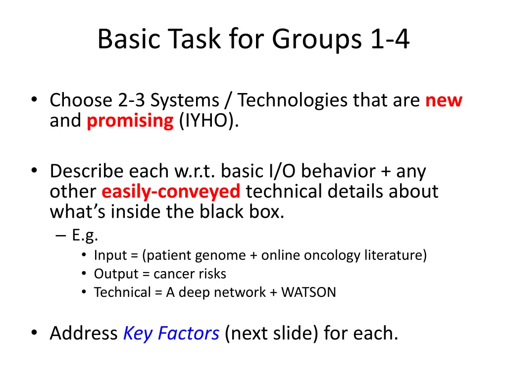 basic task for groups 1 4