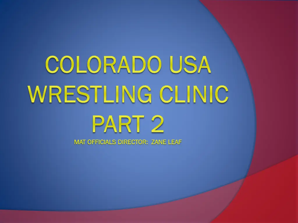 colorado usa wrestling clinic part