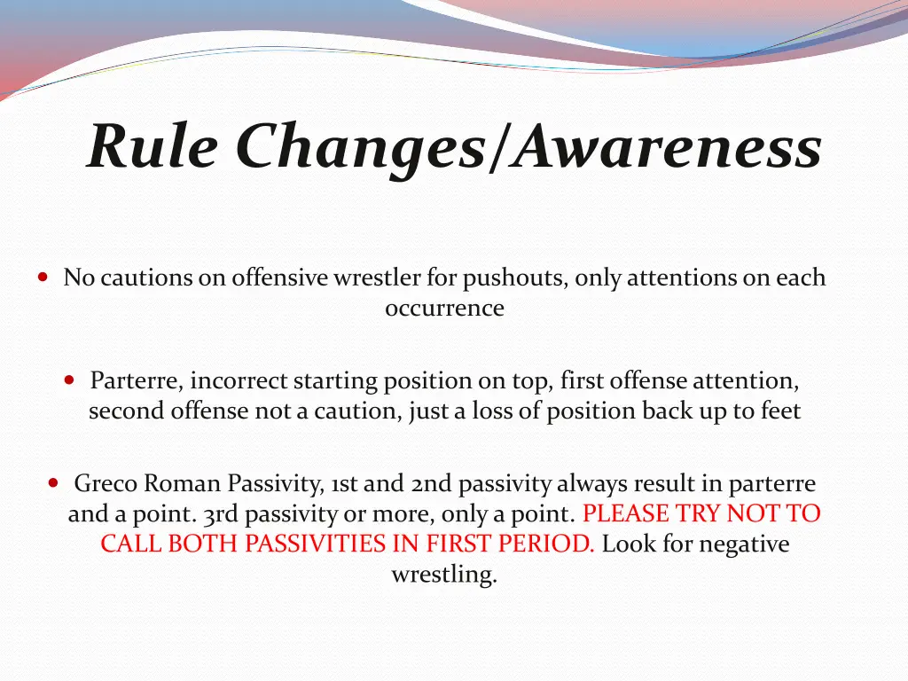 rule changes awareness