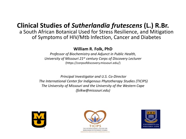 clinical studies of sutherlandia frutescens