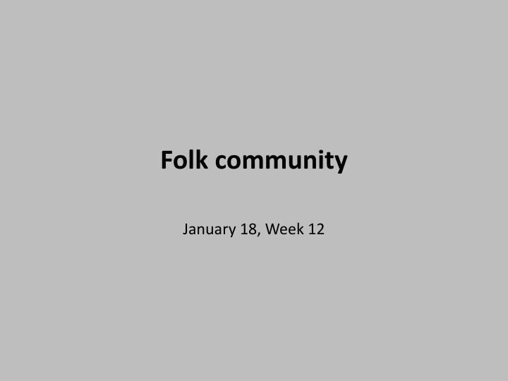 folk community