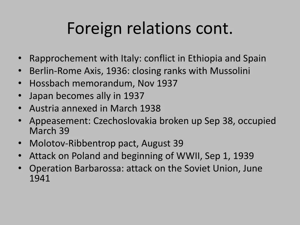 foreign relations cont