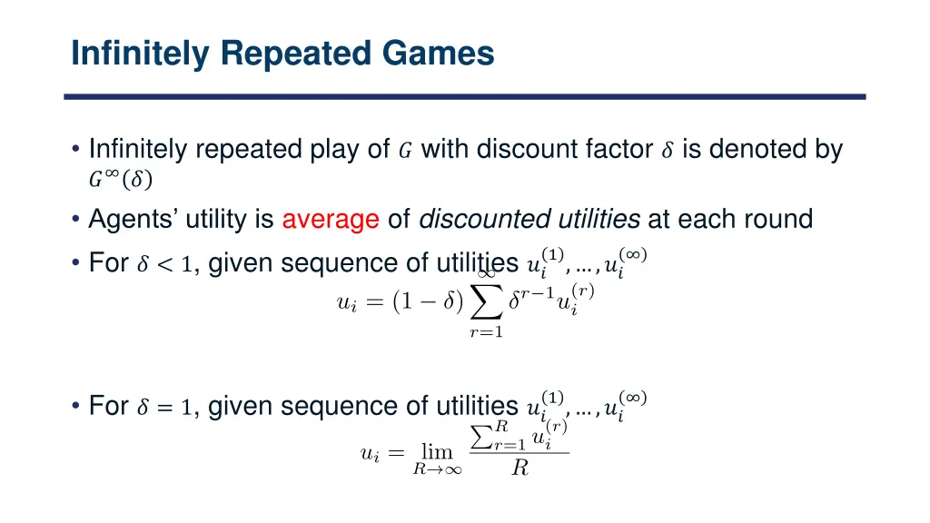 infinitely repeated games