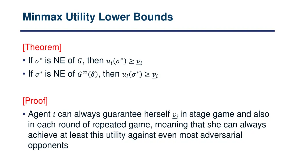 minmax utility lower bounds